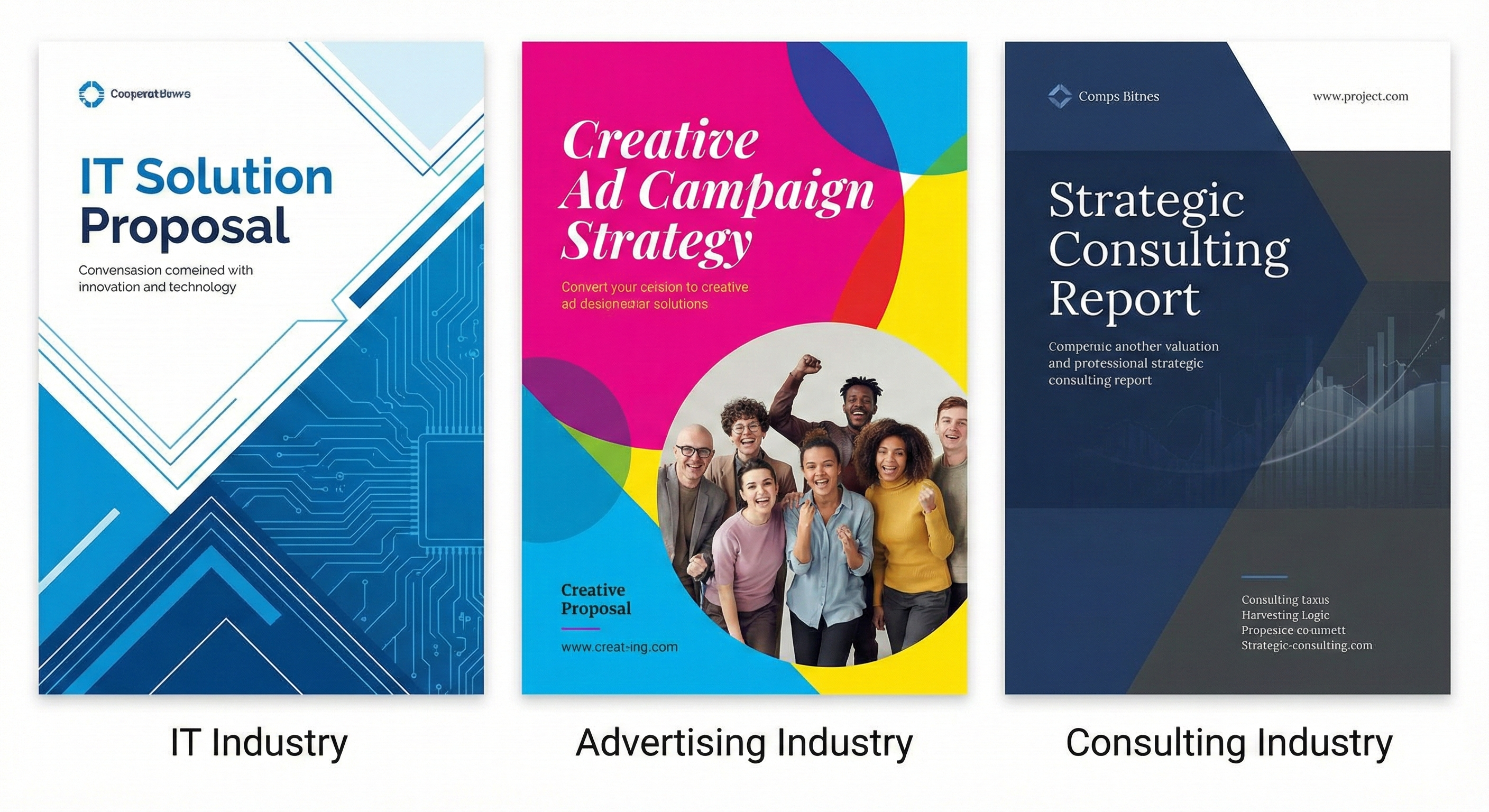 業種別の提案書デザイン例(IT、広告、コンサルティング)