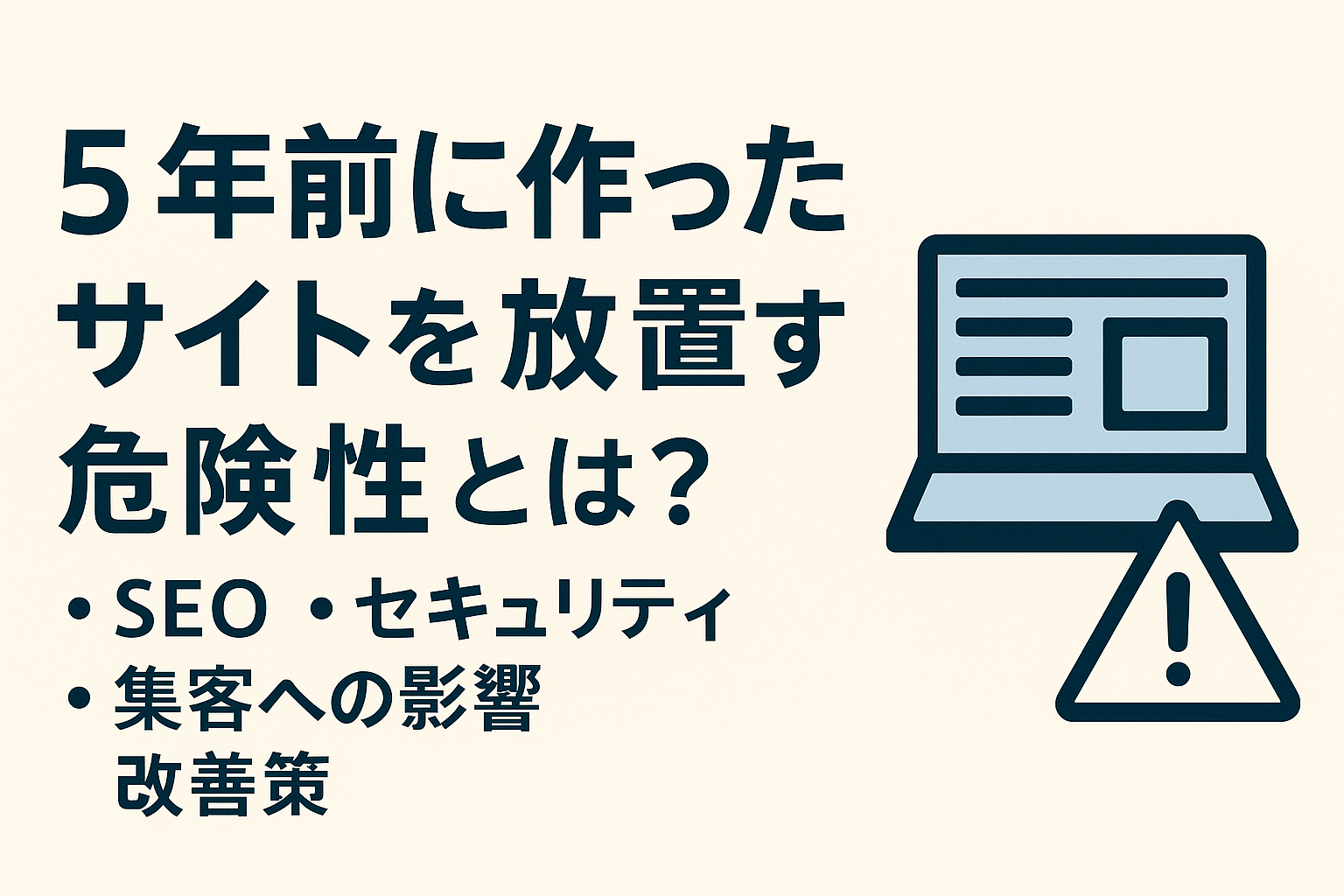 5年前に作ったサイトを放置する危険性とは?SEO・セキュリティ・集客への影響と改善策