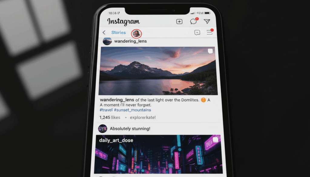インスタの画面