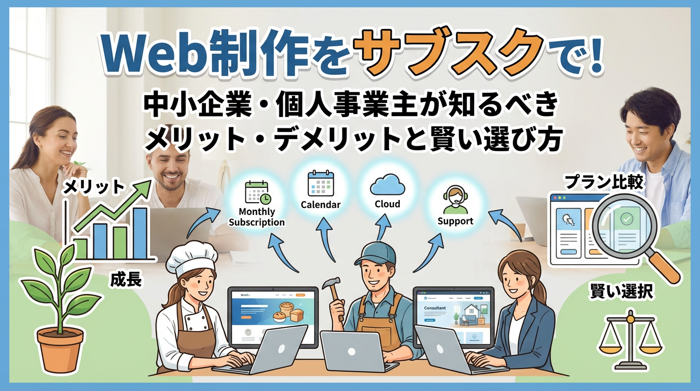 Web制作をサブスクで！中小企業・個人事業主が知るべきメリット・デメリットと賢い選び方