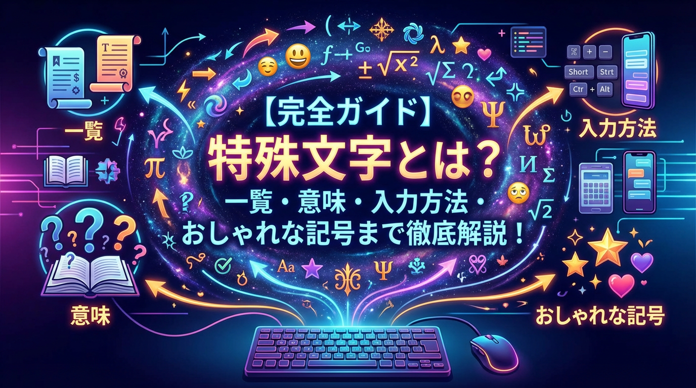 【完全ガイド】特殊文字とは？一覧・意味・入力方法・おしゃれな記号まで徹底解説！