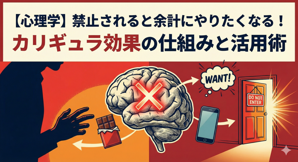 【心理学】禁止されると余計にやりたくなる！カリギュラ効果の仕組みと活用術