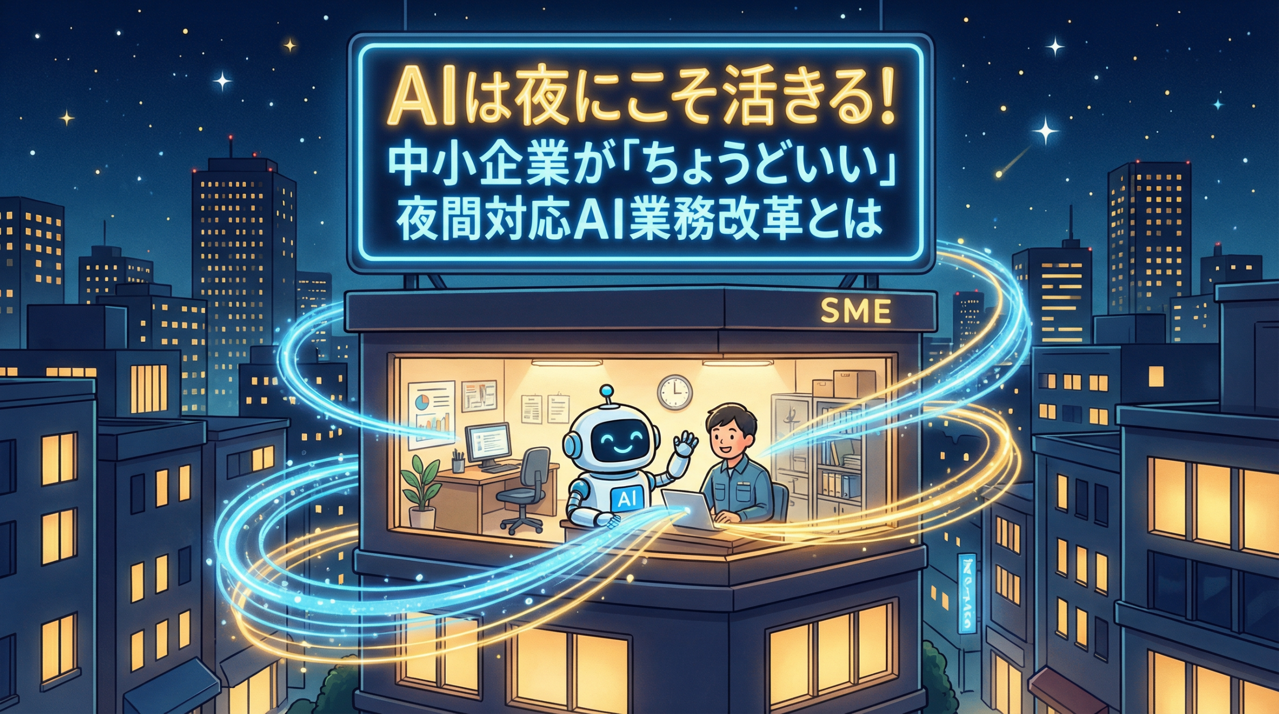 AIは夜にこそ活きる！中小企業が「ちょうどいい」夜間対応AI業務改革とは