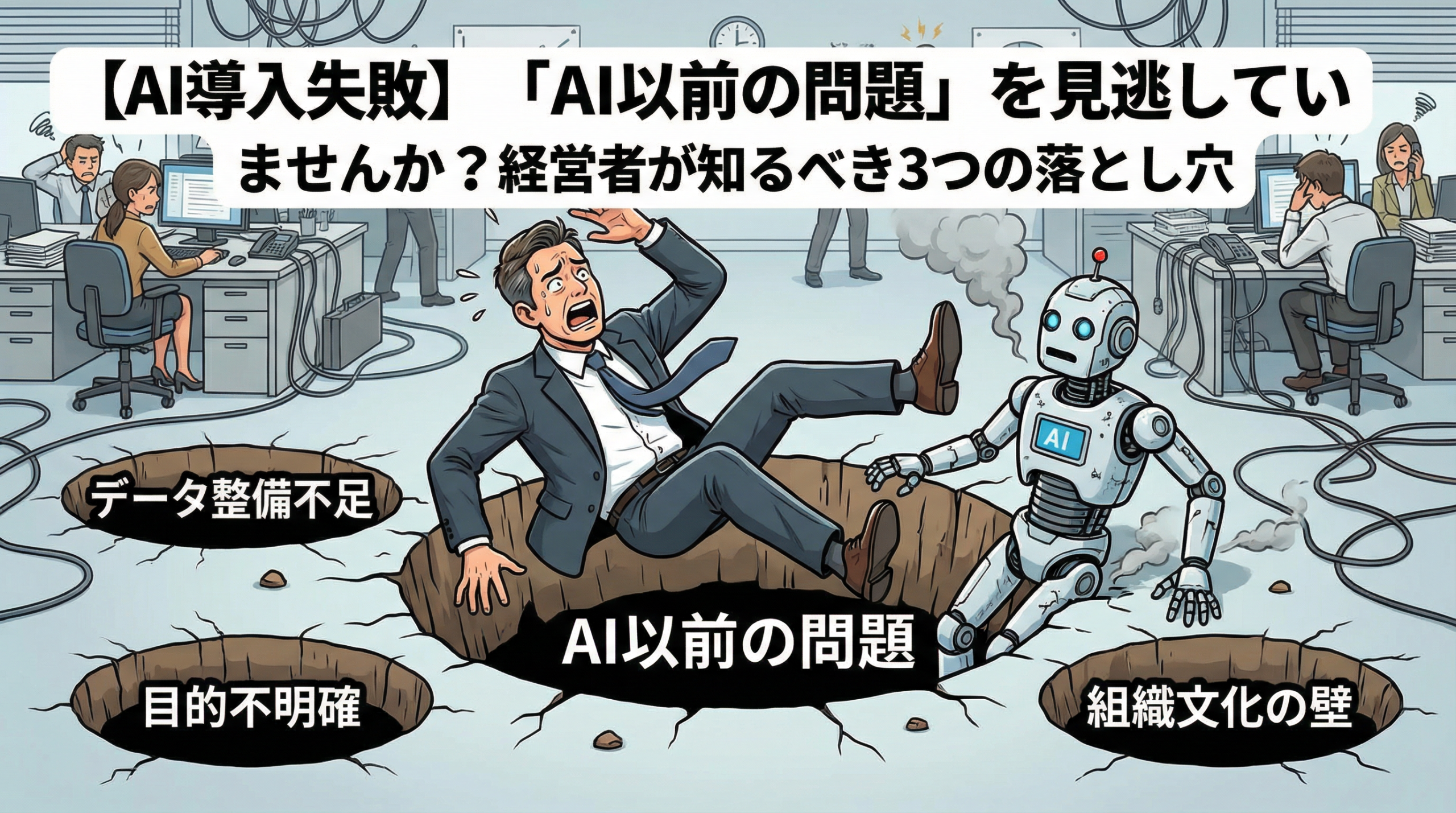 【AI導入失敗】「AI以前の問題」を見逃していませんか？経営者が知るべき3つの落とし穴