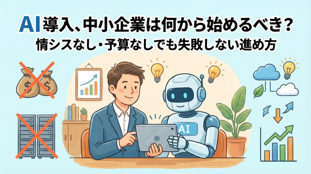 AI導入、中小企業は何から始めるべき？情シスなし・予算なしでも失敗しない進め方