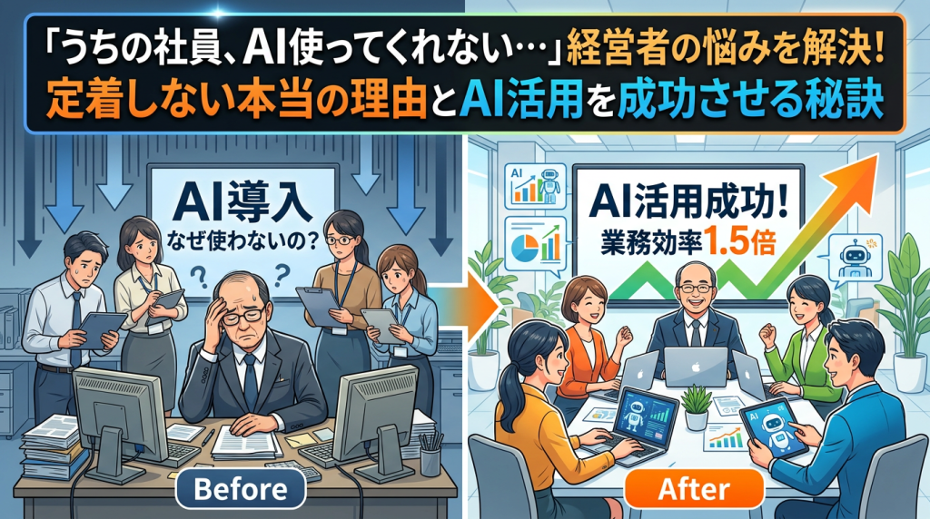「うちの社員、AI使ってくれない…」経営者の悩みを解決！定着しない本当の理由とAI活用を成功させる秘訣