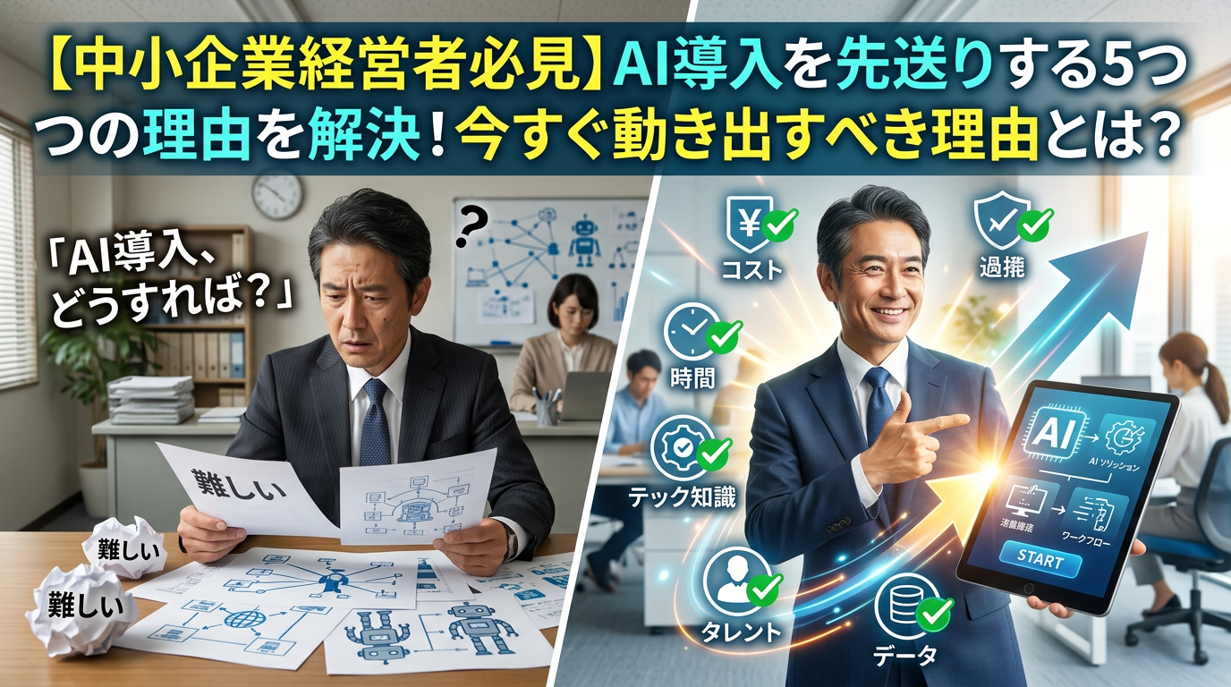 【中小企業経営者必見】AI導入を先送りする5つの理由を解決！今すぐ動き出すべき理由とは？