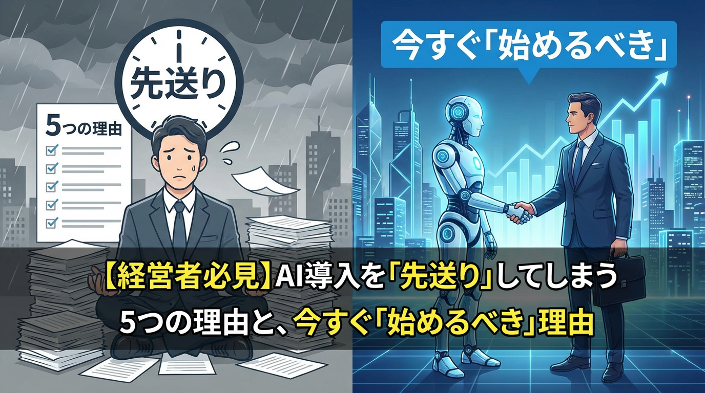 【経営者必見】AI導入を「先送り」してしまう5つの理由と、今すぐ「始めるべき」理由