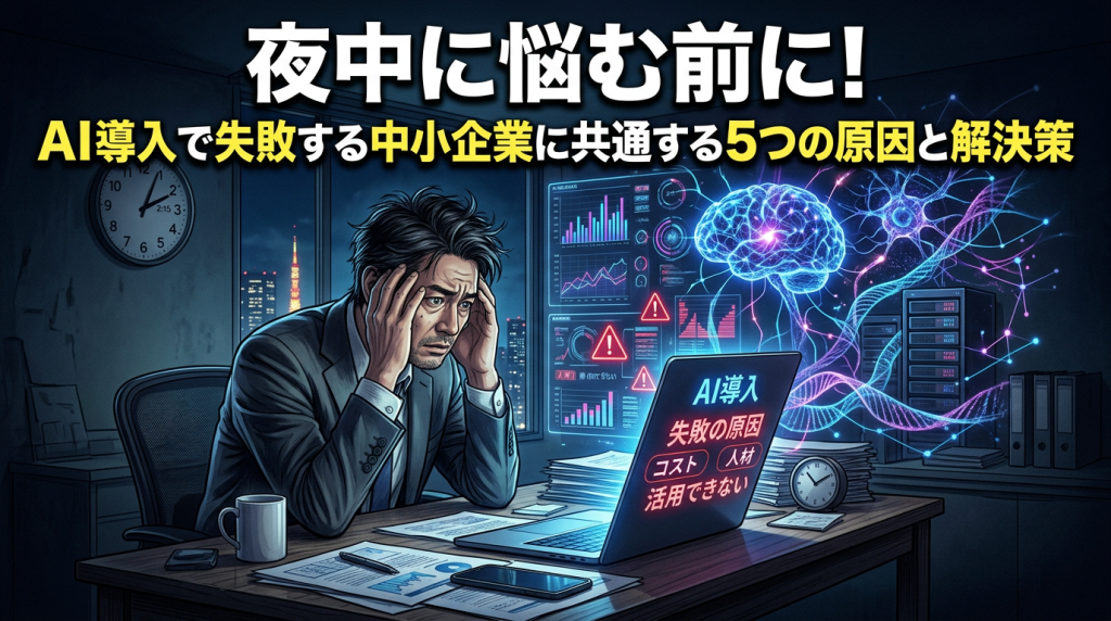 夜中に悩む前に！AI導入で失敗する中小企業に共通する５つの原因と解決策